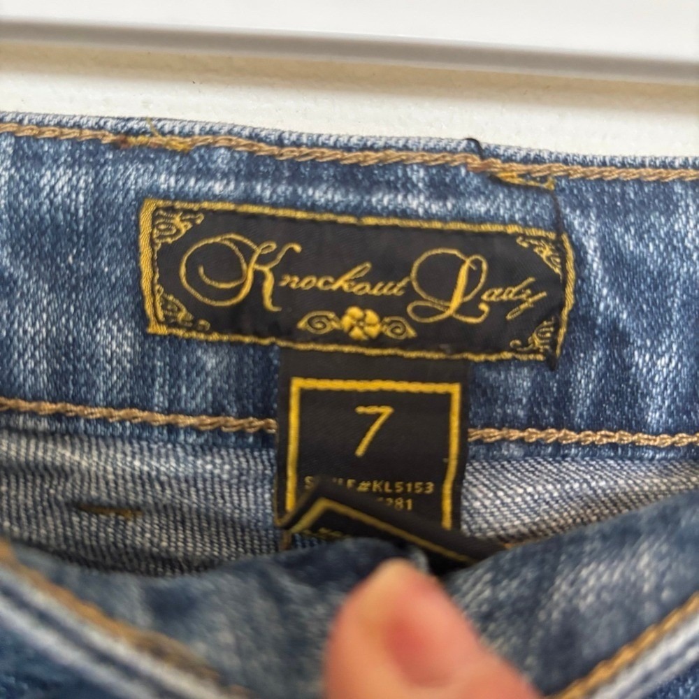 Knockout Lady Women's Denim Jeans Sz 7 Juniors Button Closure Pockets - Picture 6 of 6
